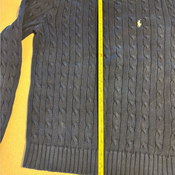 Ralph Lauren Navy Cable Knit Crewneck Sweater - Picture 5 of 5